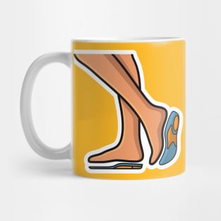 Comfortable Shoes Insoles with Human Foot Sticker vector illustration. Fashion object icon concept. Insoles for a comfortable and healthy walk sticker design logo icons with shadow. Mug